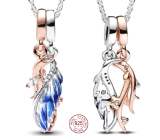 Charm Srebrna biżuteria 925 Poroże z zawieszką 2w1, zawieszka na bransoletkę zwierzę