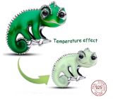 Charm Sterlingové stříbro 925 Disney Na vlásku Pascal – veselý chameleón teplotně citlivý smalt, korálek na náramek film