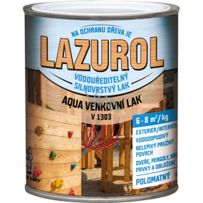 Lazurol Aqua v1303 silnovrstvý polomatný lak na dřevo, 600 g Lazurol Aqua v1303 silnovrstvý polomatný lak na dřevo, 600 g