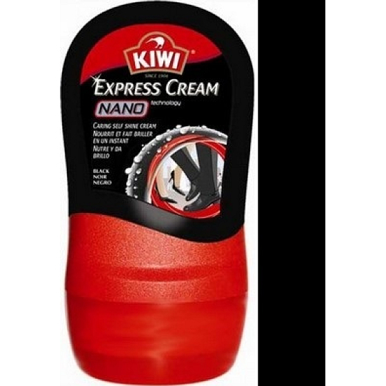 Kiwi Express Cream černý samoleštící krém na obuv s houbičkou 50 ml