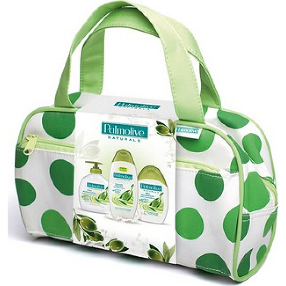 Palmolive Naturals Olive Milk sprchový gel 250 ml+ pěna do koupele + mýdlo + taška, kosmetická sada