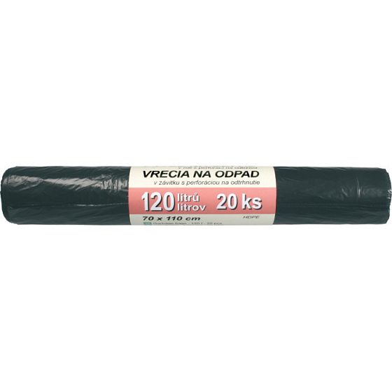 Spokar Pytle na odpad 120 litrů, 70 x 110 cm, materiál HDPE, role 20 kusů