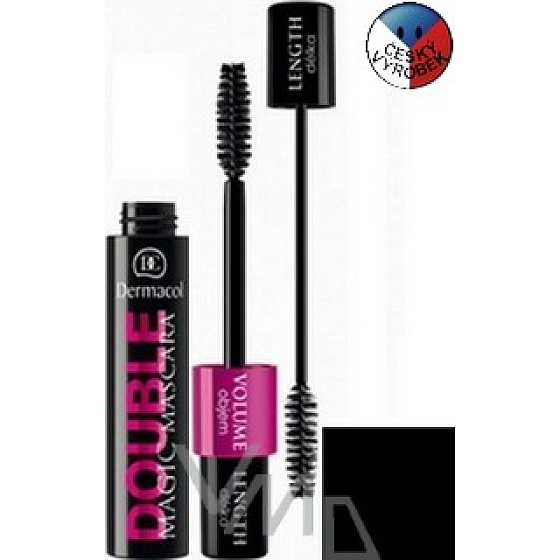 Dermacol Double Magic 2v1 řasenka odstín černá 7,5 ml