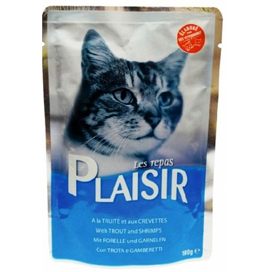 Plaisir Cat Pstruh a krevety kapsička 100 g