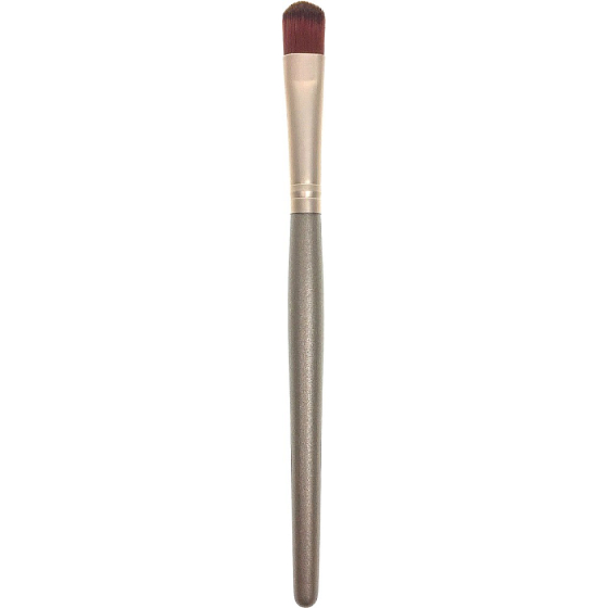 Kosmetický štětec plochý zaoblený hnědý 15 cm