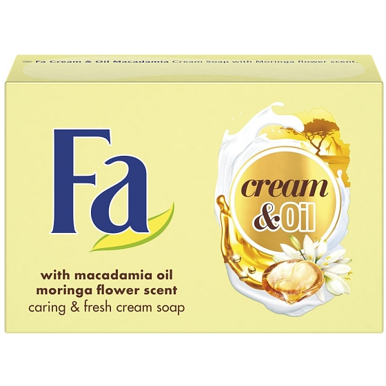 Fa Cream & Oil Macadamia s vůní moringy krémové toaletní mýdlo 90 g