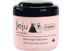 Ziaja Jeju czarny cukrowy peeling do ciała z działaniem przeciwzapalnym i antybakteryjnym 200 ml