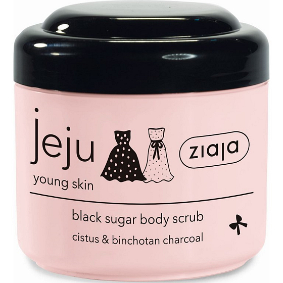 Ziaja Jeju czarny cukrowy peeling do ciała z działaniem przeciwzapalnym i antybakteryjnym 200 ml