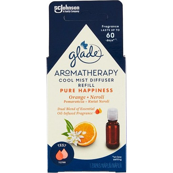 Glade Aromatherapy Cool Mist Diffuser Pure Happiness Orange + Neroli napełniacz esencjonalny olej 17,4 ml