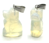 Opalit Pies syntetyczny kamień, ręcznie szlifowana figurka 1,8 x 2,5 x 8 mm, kamień przyjaźni i nadziei