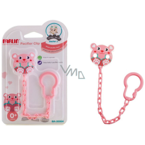 Baby Farlin Pacifier Clip řetízek na šidítko Myška růžová pro děti 0+ měsíců