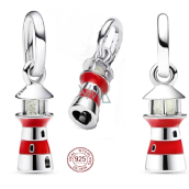 Charm Srebrny 925 Latarnia świecąca w ciemności, zawieszka na bransoletkę symbol