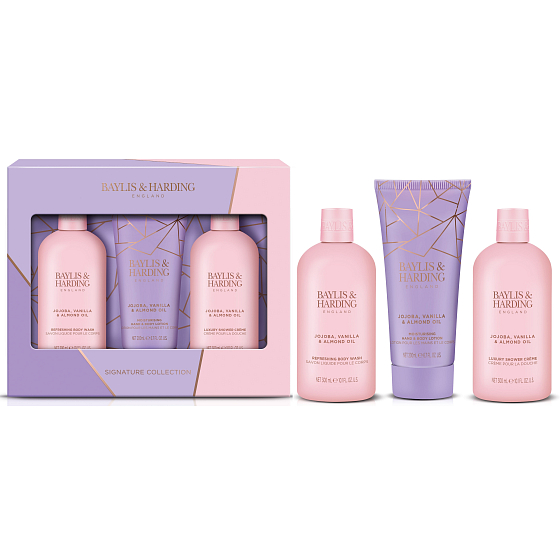 Baylis & Harding Jojoba a Vanilka sprchový gel 300 ml + sprchový krém 300 ml + tělové mléko 200 ml, kosmetická sada pro ženy
