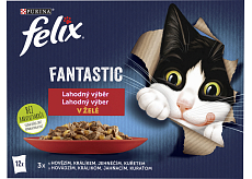 Felix Fantastic saszetki dla kotów z kurczakiem, wołowiną, królikiem i jagnięciną, 12 × 85 g