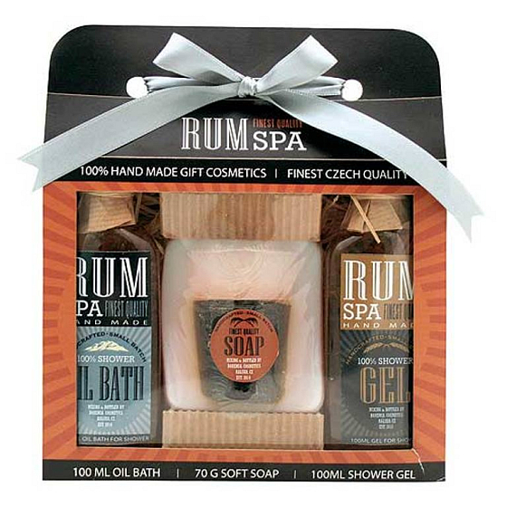 Bohemia Gifts Rumowa kosmetyka żel pod prysznic 100 ml + ręcznie wytwarzane mydło (panak) + olejowa kąpiel 100 ml, zestaw kosmetyczny