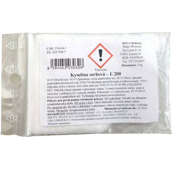 Kwas sorbowy E 200 do żywności 10 g