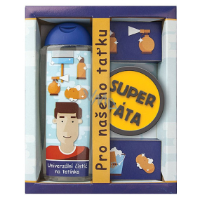 Bohemia Gifts Pro tatínka sprchový gel 300 ml a Super táta ručně vyráběné toaletní mýdlo 50 g kosmetická sada