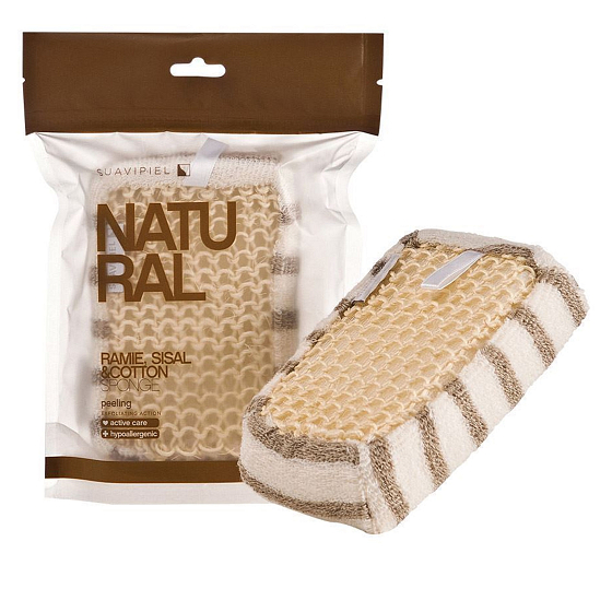 Suavipiel Ramie Sisal & Cotton Sponge přírodní, bavlněná měkká houba na tělo