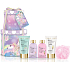 Baylis & Harding Jednorožec mycí gel 100 ml + sprchový krém 100 ml + tělové mléko 50 ml + krém na ruce 50 ml + koupelové krystalky 25 g + mycí žínka, kosmetická sada