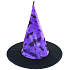 Rappa Halloween Klobouk Čarodějnice s netopýry pro děti 36 cm