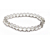 Kryształ czarny ramka elastyczny naturalny kamień, kulka 6 mm / 16 - 17 cm, kamień kamieni