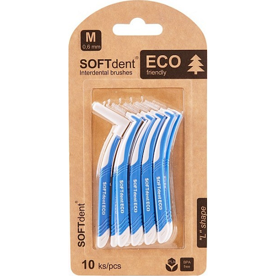Soft Dent Eco szczoteczka międzyzębowa zakrzywiona M 0,6 mm 10 sztuk