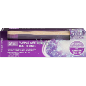 Xoc Purple Whitening wybielająca pasta do zębów 100 ml + bambusowa szczoteczka do zębów 1 sztuka
