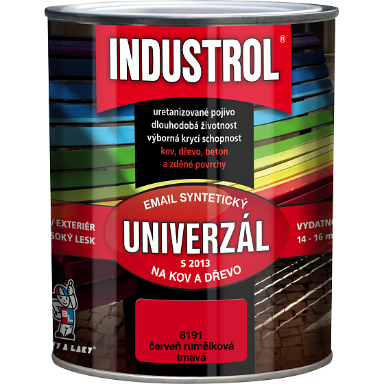 Industrol S2013 uniwersalny połyskowa farba na metal i drewno, 8191 ciemna czerwień kadmowa, 750 ml