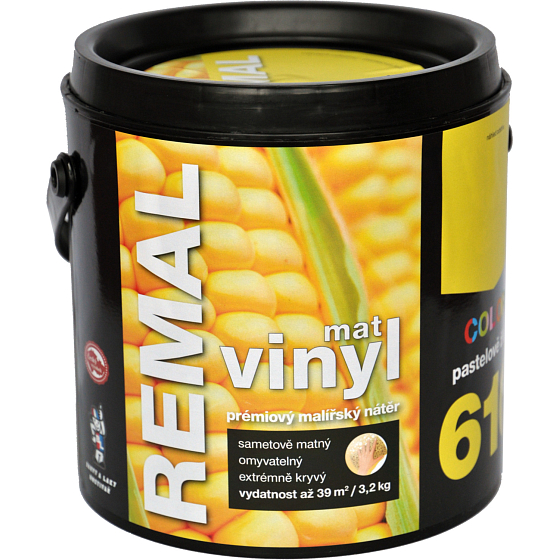 REMAL Vinyl Color mat farba zmywalna na ścianę, 610 pastelowo-żółta, 3,2 kg
