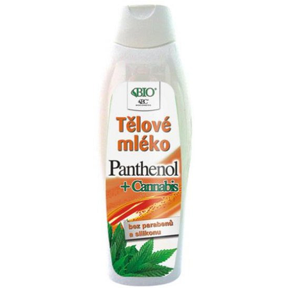 Bione Cosmetics Panthenol + Cannabis tělové mléko pro všechny typy pokožky 500 ml