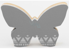 Nekupto Home Decor Drewniana dekoracja motyl szary 12 x 8 cm