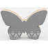 Nekupto Home Decor Drewniana dekoracja motyl szary 12 x 8 cm