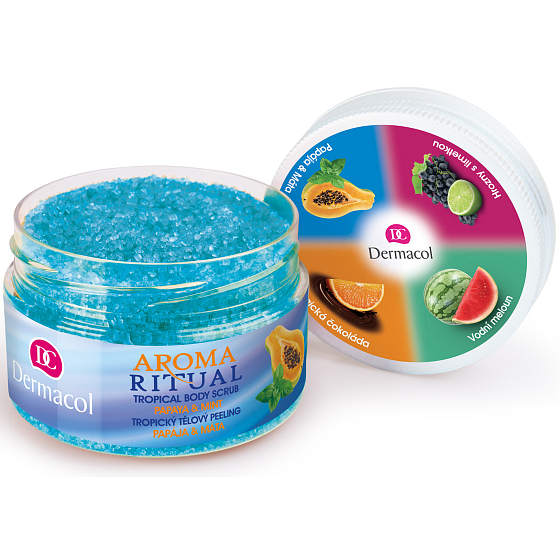 Dermacol Aroma Ritual Papája a máta tropický tělový peeling 200 g