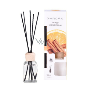 D-Aroma- Orange with Cinnnamon - Pomeranč a skořice aroma difuzér s tyčinkami pro postupné uvolňování vůně 100 ml D-Aroma- Orange with Cinnnamon - Pomeranč a skořice aroma difuzér s tyčinkami pro postupné uvolňování vůně 100 ml