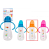 First Steps Feeding Bottle 0+ butelka dla niemowląt czarna z uchwytami Zoo pomarańczowa 250 ml