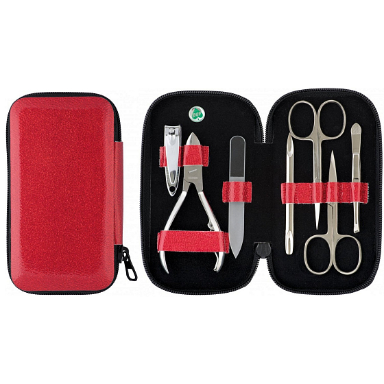 Dup Manikúra Margita koženková 7 dílná červená 230402-362