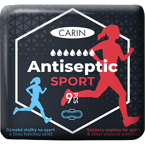 Carin Antiseptic Sport Ultra damskie podpaski, 9 szt.