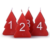 Emocio Advent Stromek svíčka červená 52 x 80 mm 4 kusy