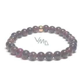 Rubelit wienowy czerwony ramka elastyczny naturalny kamień, kulka 6 mm / 16 - 17 cm Rubelit wienowy czerwony ramka elastyczny naturalny kamień, kulka 6 mm / 16 - 17 cm