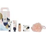 Grace Cole Pomarańcza & Ylang ylang krem do łóć 50 ml + krem do ręk i paznokci 50 ml + żel do prysznica 50 ml + kule do wanny 80 g + gębka do wanny, zestaw kosmetyczny dla kobiet