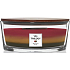 WoodWick Trilogy Hearthside Foyer - Posezení u krbu vonná svíčka s dřevěným širokým knotem a víčkem sklo loď 453 g