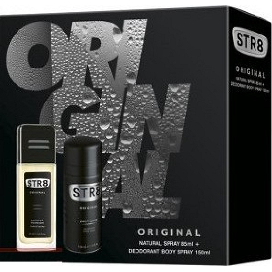 Str8 Original parfémovaný deodorant sklo pro muže 85 ml + deodorant sprej 150 ml, kosmetická sada