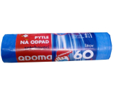 QDoma Sáčky do odpadkového koše modré zatahovací 60 litrů, 60 x 70 cm, 10 kusů