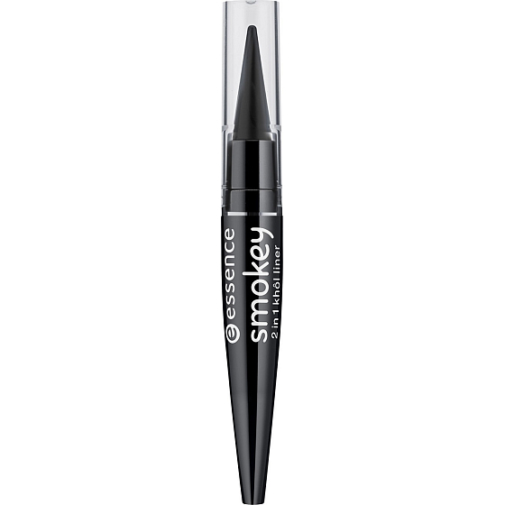 Essence Smokey 2in1 Khol Liner pero na oční linky 01 Smokey Black 1,5 g