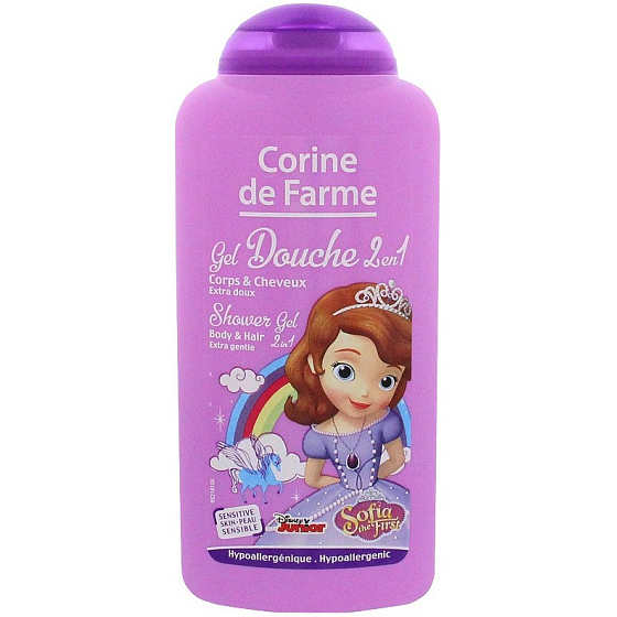 Corine de Farme Disney Princess Sofie The First 2v1 šampon na vlasy a sprchový gel pro děti 250 ml