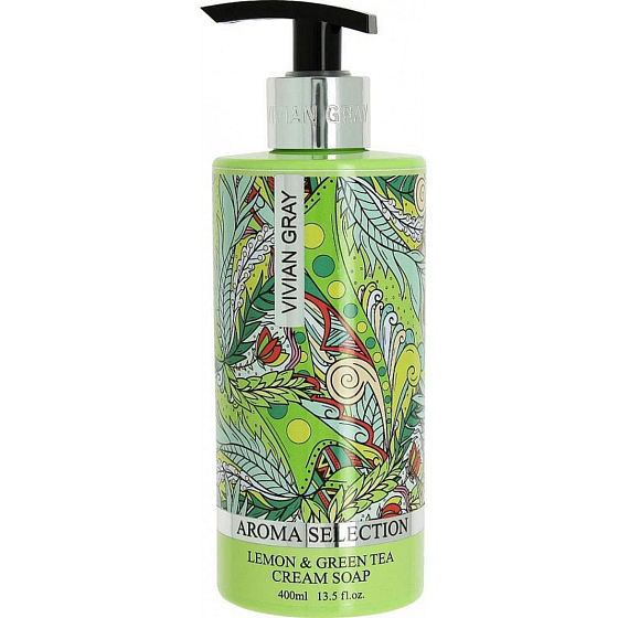 Vivian Gray Aroma Selection Lemon & Green Tea luxusní tekuté mýdlo s dávkovačem 400 ml