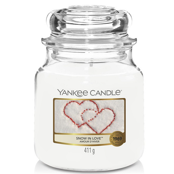 Yankee Candle Snow In Love - Zakochany śnieg zapachowa świeca Classic średnie szkło 411 g