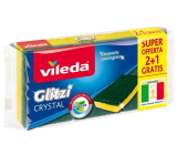 Vileda Glitzi Crystal gąbka z ochroną paznokci + mocna dratwanka 3 sztuki
