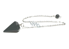 Wahadło Goldstone niebieski Awenturyn 2,5 cm + 18 cm łańcuszek z koralikiem, kamień ambicji
