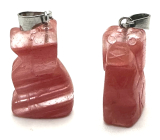 Kryształ różowy Pies przywieszek naturalny kamień, ręcznie szlifowana figurka 1,8 x 2,5 x 8 mm, kamień kamieni